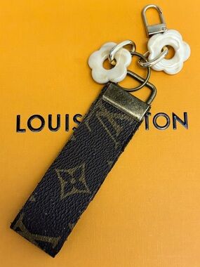 Authentic Louis Vuitton
Monogram Keychain, Bag Charm, 7 inches long, Upcycled